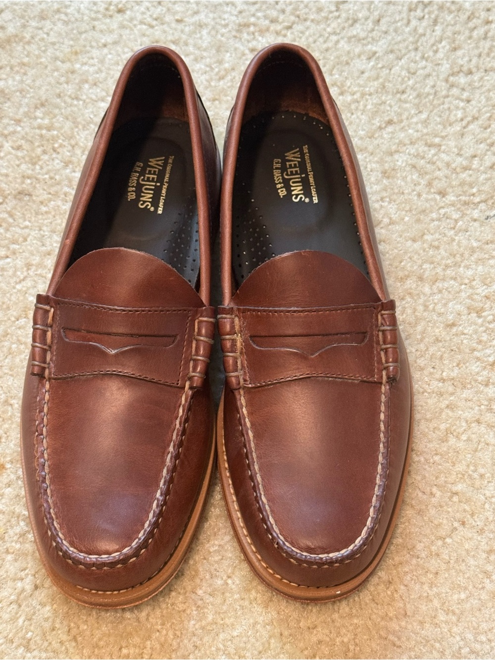 G.H. Bass & Co. Chestnut Leather Penny Loafers